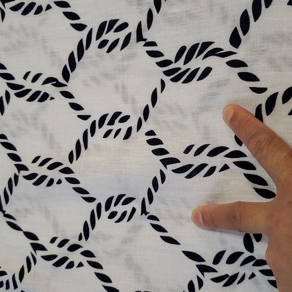 Neiman Marcus White & Blue 100% Linen V Neck Top Shirt, Size S - Picture 14 of 15